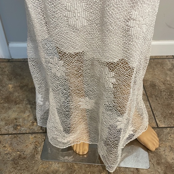 De Colores White boho fishnet maxi dress size small - Picture 3 of 11